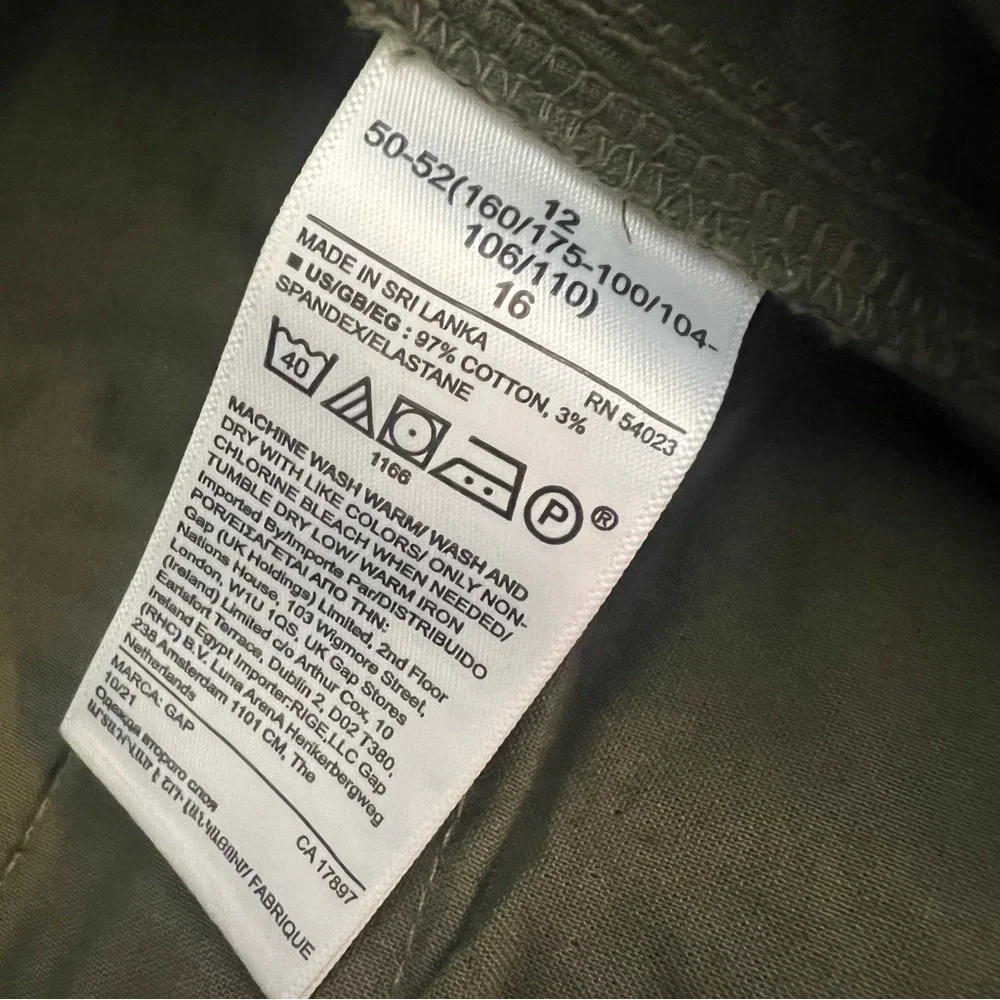 GAP High Rise Pleated Green Elastic Waistband Pants Size 12 Women